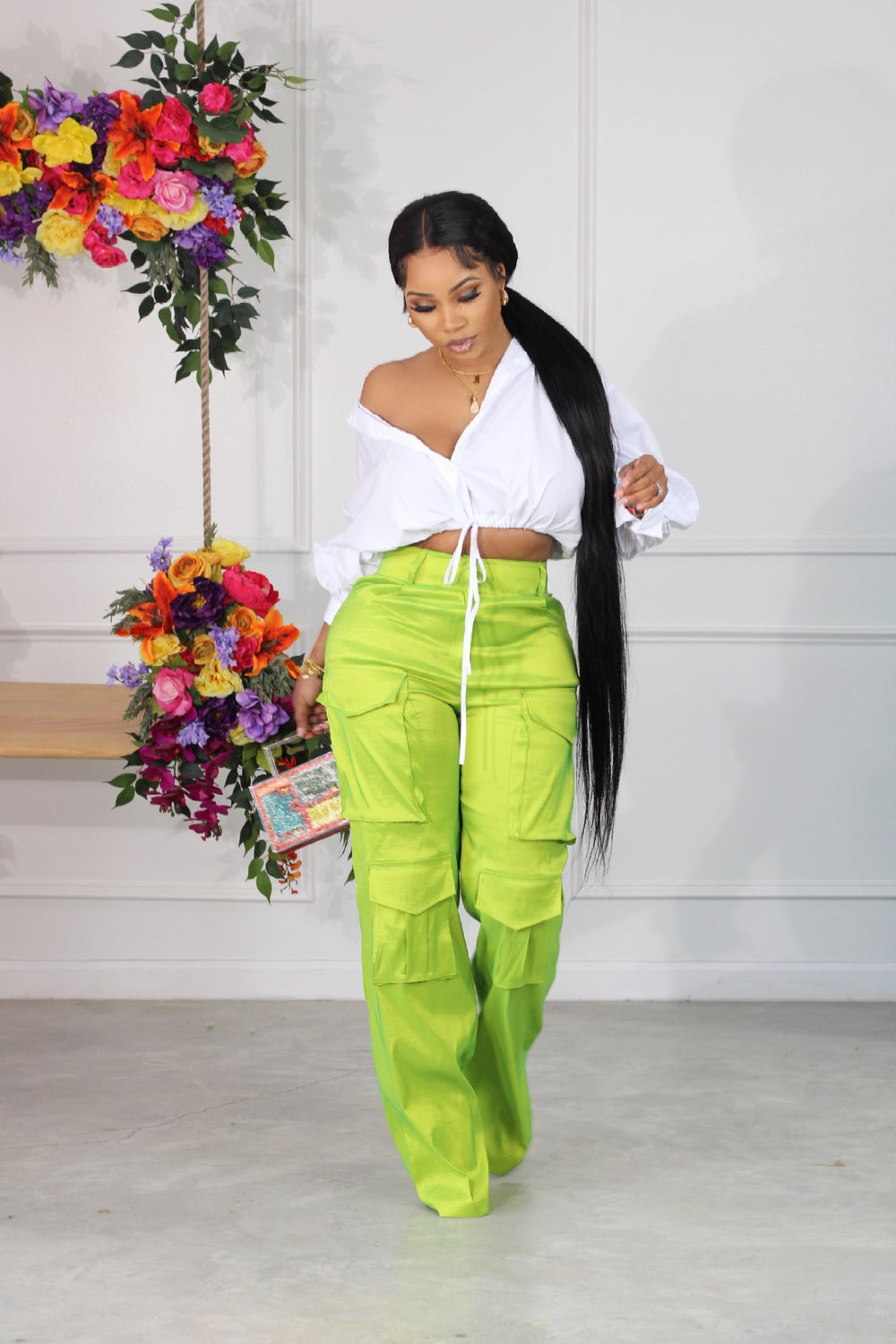 Posh Cargo Pants (Lime)